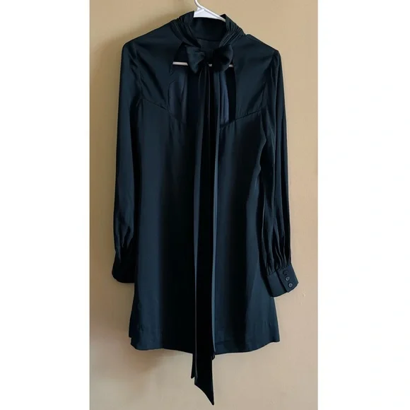 Milly NWT 'Sherrie' Mock Neck Long Sleeve Silk Mini Dress in